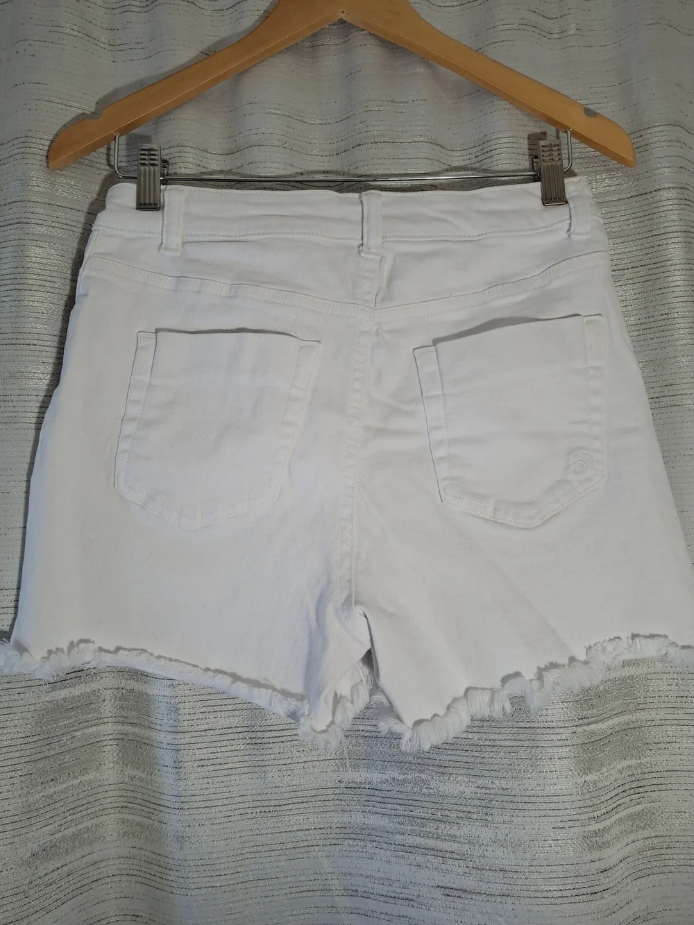 Indigo Rein White High-Rise Button Fly Denim Shorts Curvy Size 9/waist 28